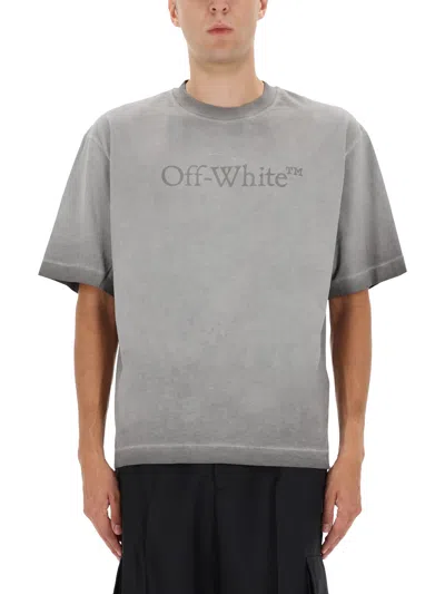 Off-white T-shirt With Logo In Gray