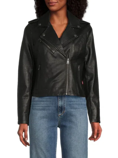 Levi's Women's Faux Leather Moto Jacket In Black