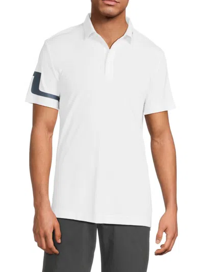 J. Lindeberg Men's Heath Logo Polo Shirt In White