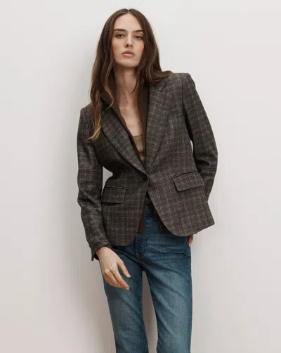 Veronica Beard Tyra Pinstriped Dickey Jacket In Charcoal Multi In Black