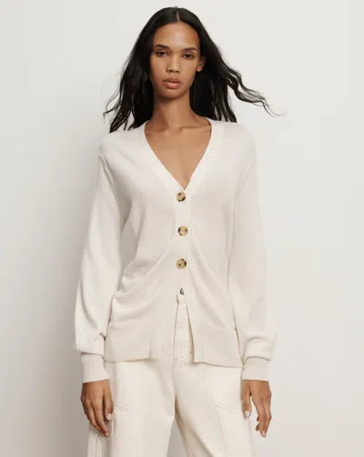 Veronica Beard Lamotte Cashmere Cardigan In White