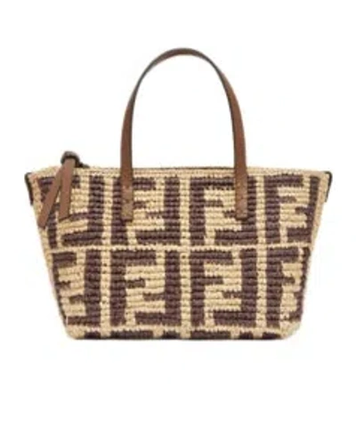 Fendi Mini Roll Ff Crochet Tote Bag In Multi