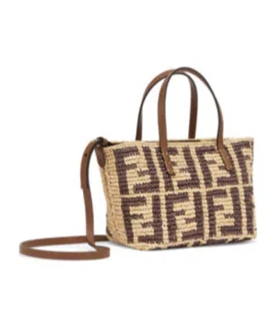 Fendi Mini Roll Ff Crochet Tote Bag In Multi
