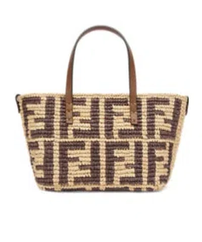 Fendi Mini Roll Ff Crochet Tote Bag In Multi