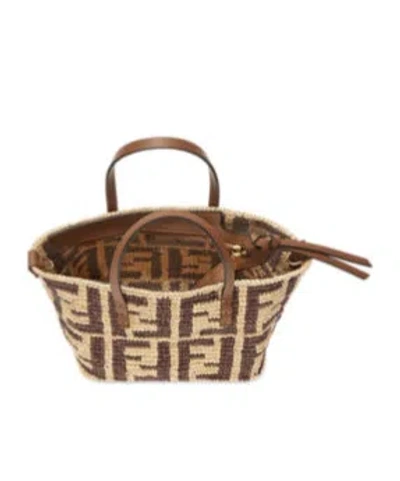 Fendi Mini Roll Ff Crochet Tote Bag In Multi
