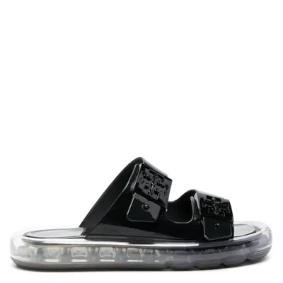Tory Burch Buckle Bubble Jelly Sandals In Black