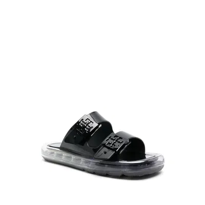 Tory Burch Buckle Bubble Jelly Sandals In Black