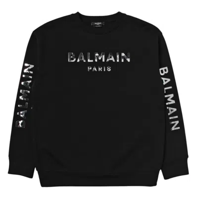 Balmain Kids Logo Printed Crewneck Sweatshirt In Multi