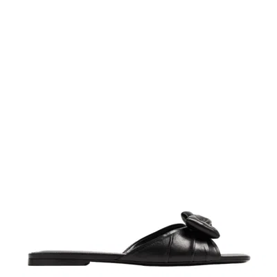 Ferragamo Padded Vara Bow Nappa Slide In Black