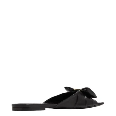 Ferragamo Padded Vara Bow Nappa Slide In Black
