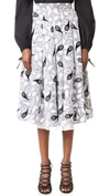HOLLY FULTON EMBROIDERED AND PRINTED ORGANZA SKIRT