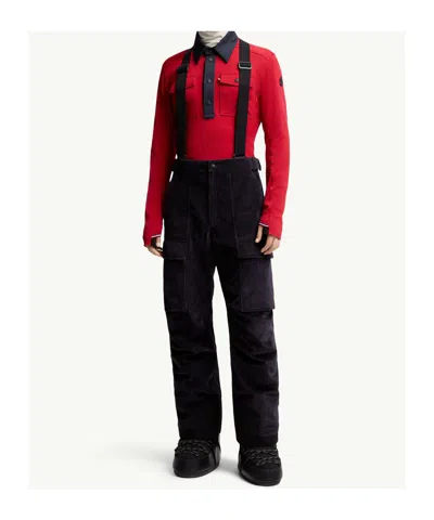 Moncler Grenoble Corduroy Dungarees In Blue