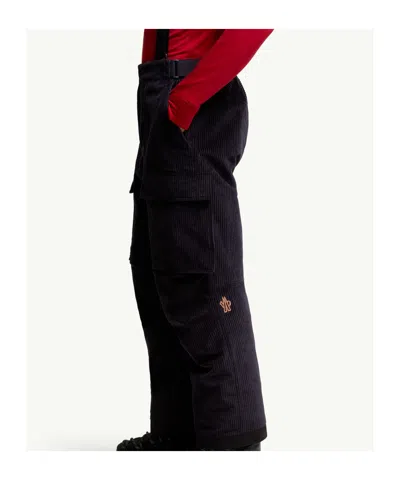 Moncler Grenoble Corduroy Dungarees In Blue