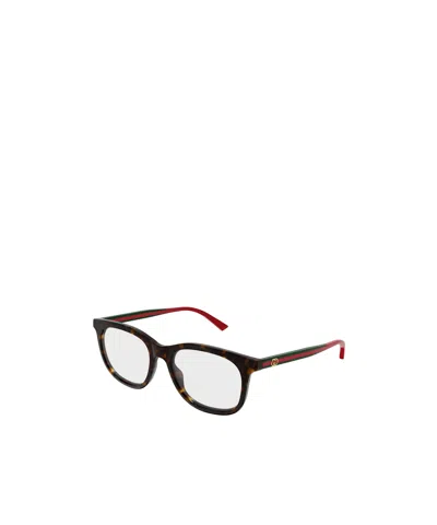 Gucci Eyewear Rectangle Frame Glasses In Brown