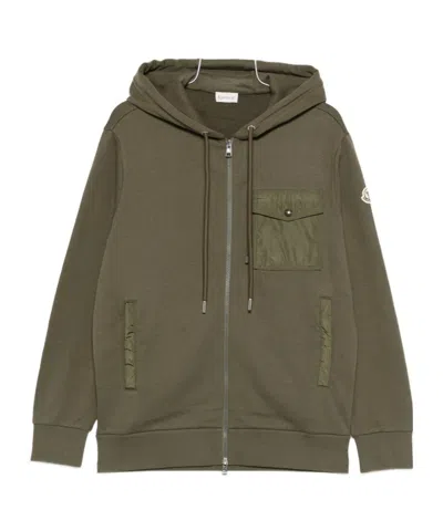 Moncler Zip-fastening Hoodie In Green