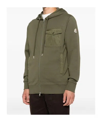 Moncler Zip-fastening Hoodie In Green