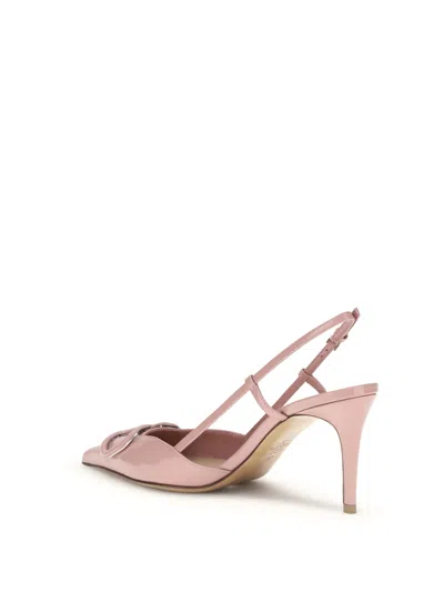 Valentino Vlogo Signature Pointed Toe Slingback Pumps In Pink