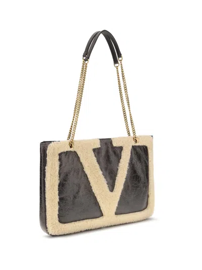Valentino Viva Superstar Small Shearling Shopping Shoulder Bag