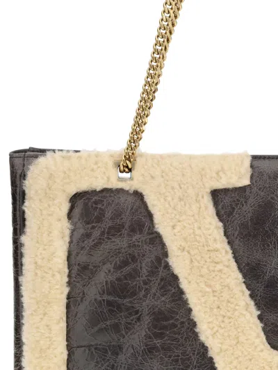 Valentino Viva Superstar Small Shearling Shopping Shoulder Bag