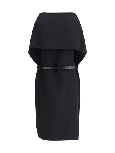 Ferragamo Women Belted Midi Dress In Black