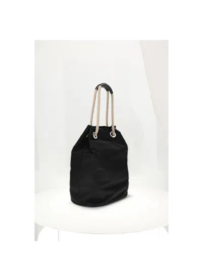Prada Medium Mariner Re-nylon Bucket Bag In Black