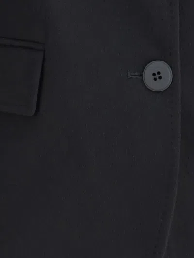 Max Mara Single-breasted Wool Broadcloth Blazer In Black