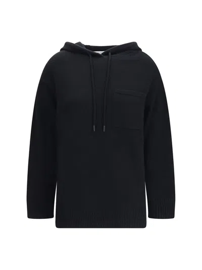 Max Mara Wool And Cashmere Knit Sweatshirt In Black