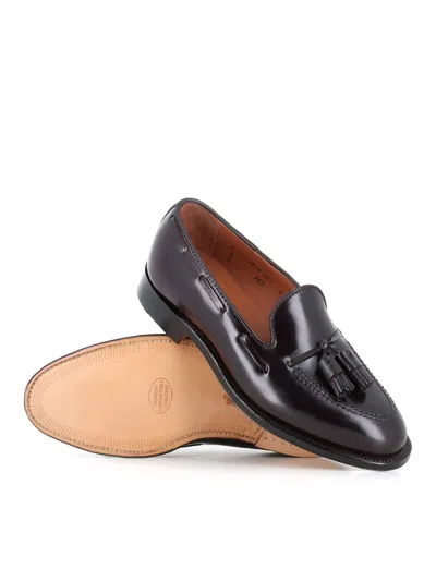 Alden Shoe Company Tassel Leather Loafers In Burgundy