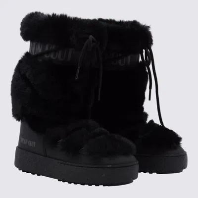 Moon Boot Boot "ltrack High Faux-fur" In Black