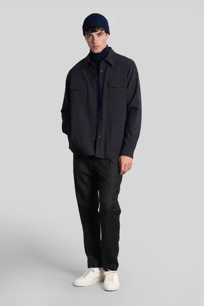 Aspesi Camicia Doppia Casual Jacket In Blue Polyamide In Blue