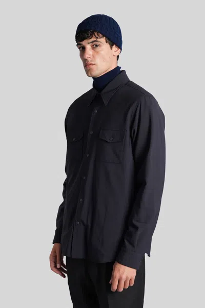 Aspesi Camicia Doppia Casual Jacket In Blue Polyamide In Blue