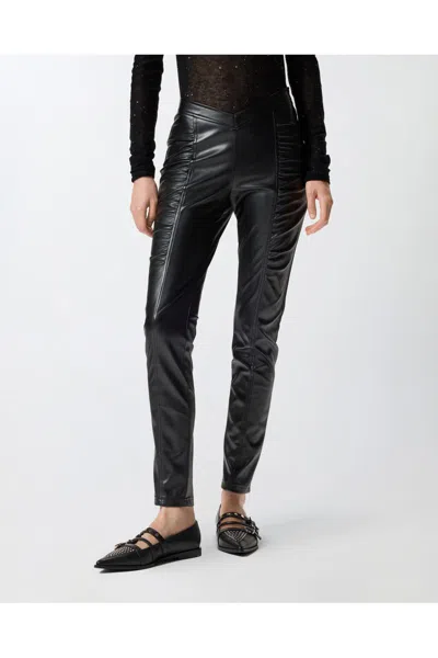 Pinko Stretch Leather-effect Leggings In Black