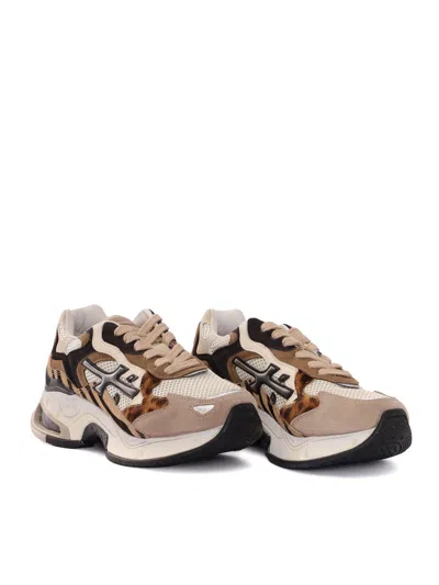 Premiata Contemporary Chunky Sneakers With Mixed Materials In Multi