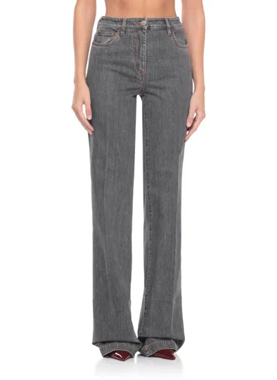Etro Jeans With Embroidery In Gray