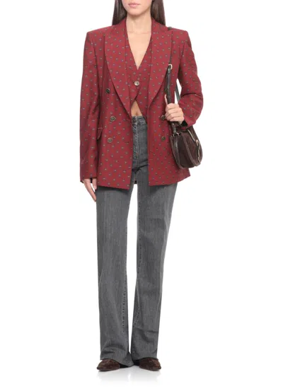 Etro Patterned Single-buttoned Vest In Purple