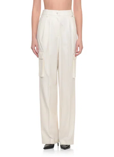 Herno Cargo Trousers In Wool And Viscose Blend In Neutral