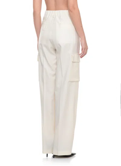 Herno Cargo Trousers In Wool And Viscose Blend In Neutral