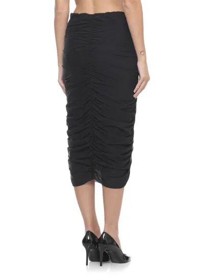 Mar De Margaritas Woman Midi Skirt Black Size Xl Polyamide, Elastane, Polyester In Black