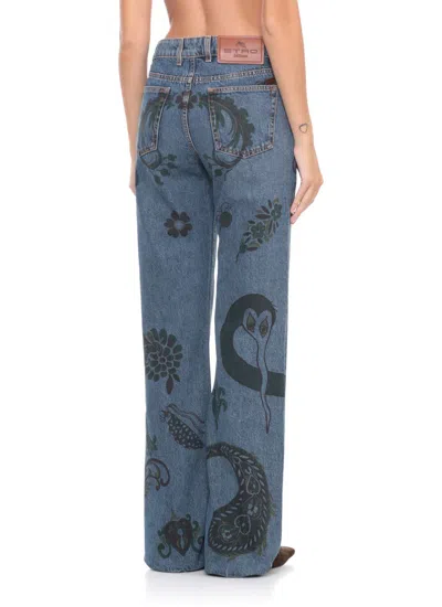 Etro Paisley Print Jeans In Multi