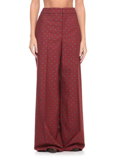 Etro Wool Pants In Red