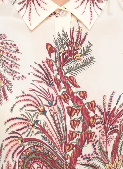 Etro Paisley Print Silk Shirt With Collared Neck In Multi