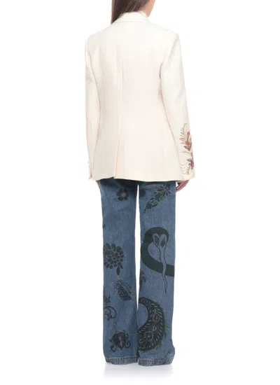 Etro Blazer With Embroidery In Neutral