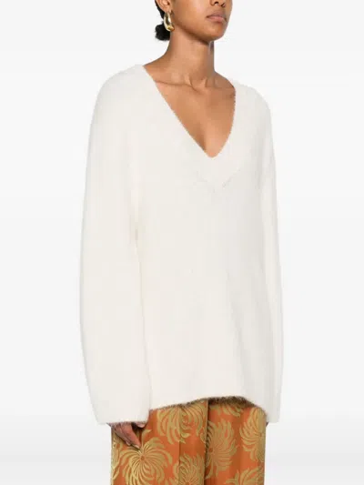 Dorothee Schumacher V-neck Sweater In White