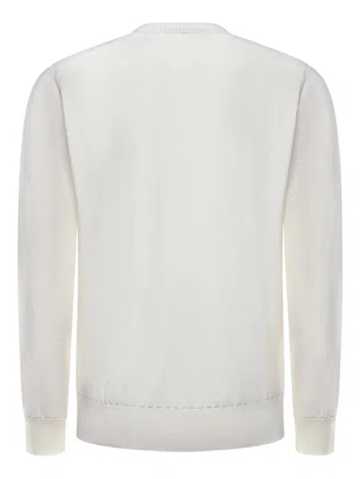 Eleventy Ribbed Round-neck Sweater In White