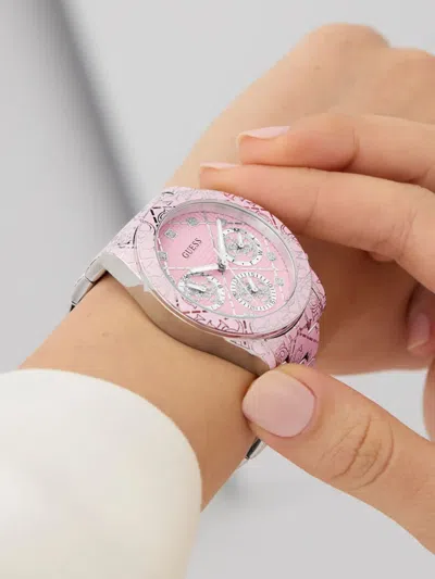 Guess Usa Sparkling Pink Limited Edition 38mm In Pink