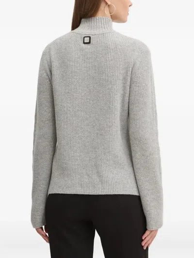 Hugo Boss Cutout Roll-neck Sweater In Gray