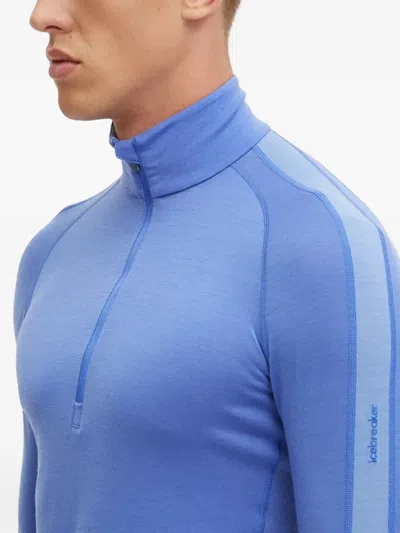 Icebreaker Zip-neck Performance Top In Blue