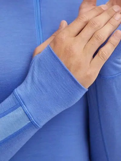 Icebreaker Zip-neck Performance Top In Blue