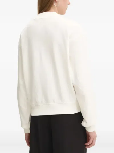 Hugo Boss Embroidery Logo Sweatshirt In White