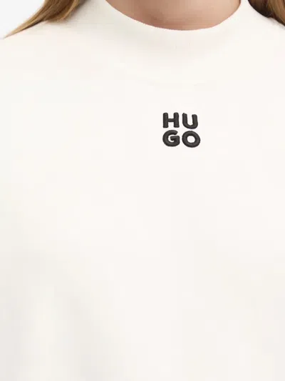 Hugo Boss Embroidery Logo Sweatshirt In White